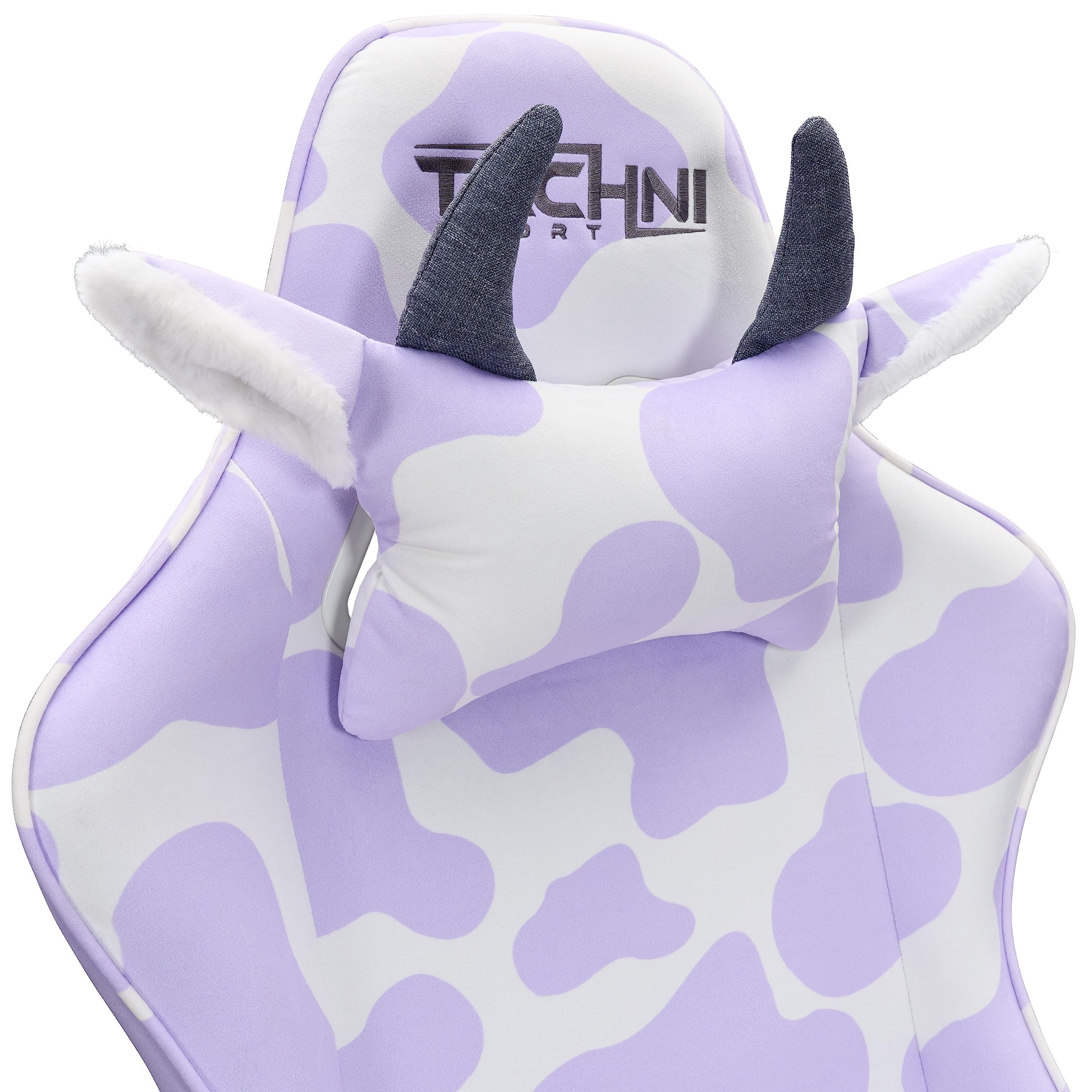 Gaming Chair - Lavender Purple Cow Print - Ergonomic Office Chair with Memory Foam