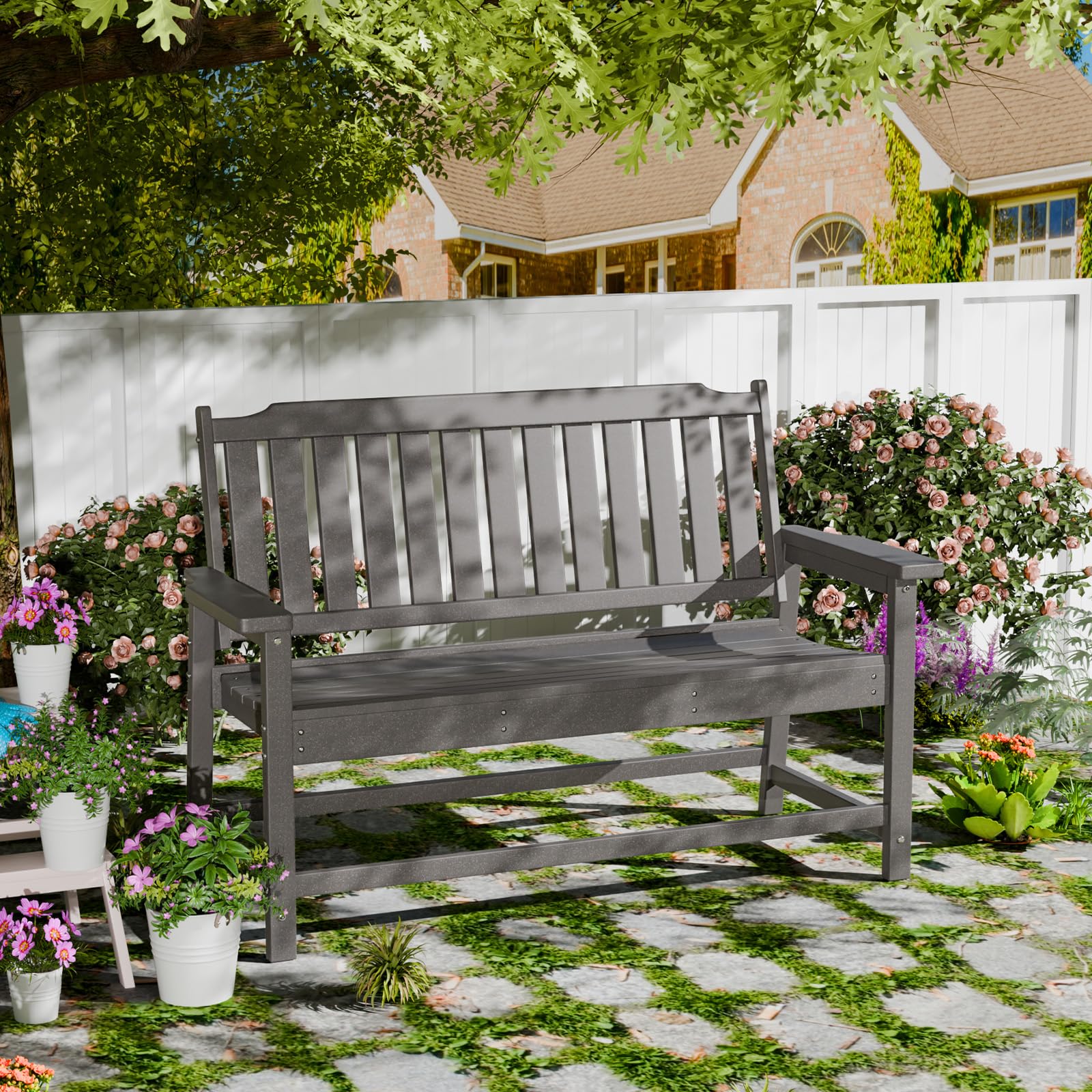 Outdoor Bench 48 Inch HDPE Material