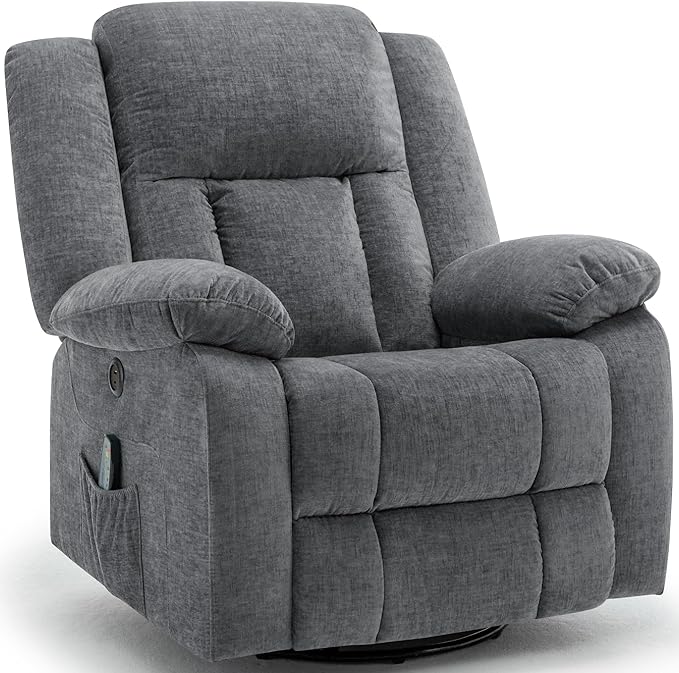 Rocker Recliner Chair, Glider Recliner Chairs for Adults, 360° Swivel Recliner