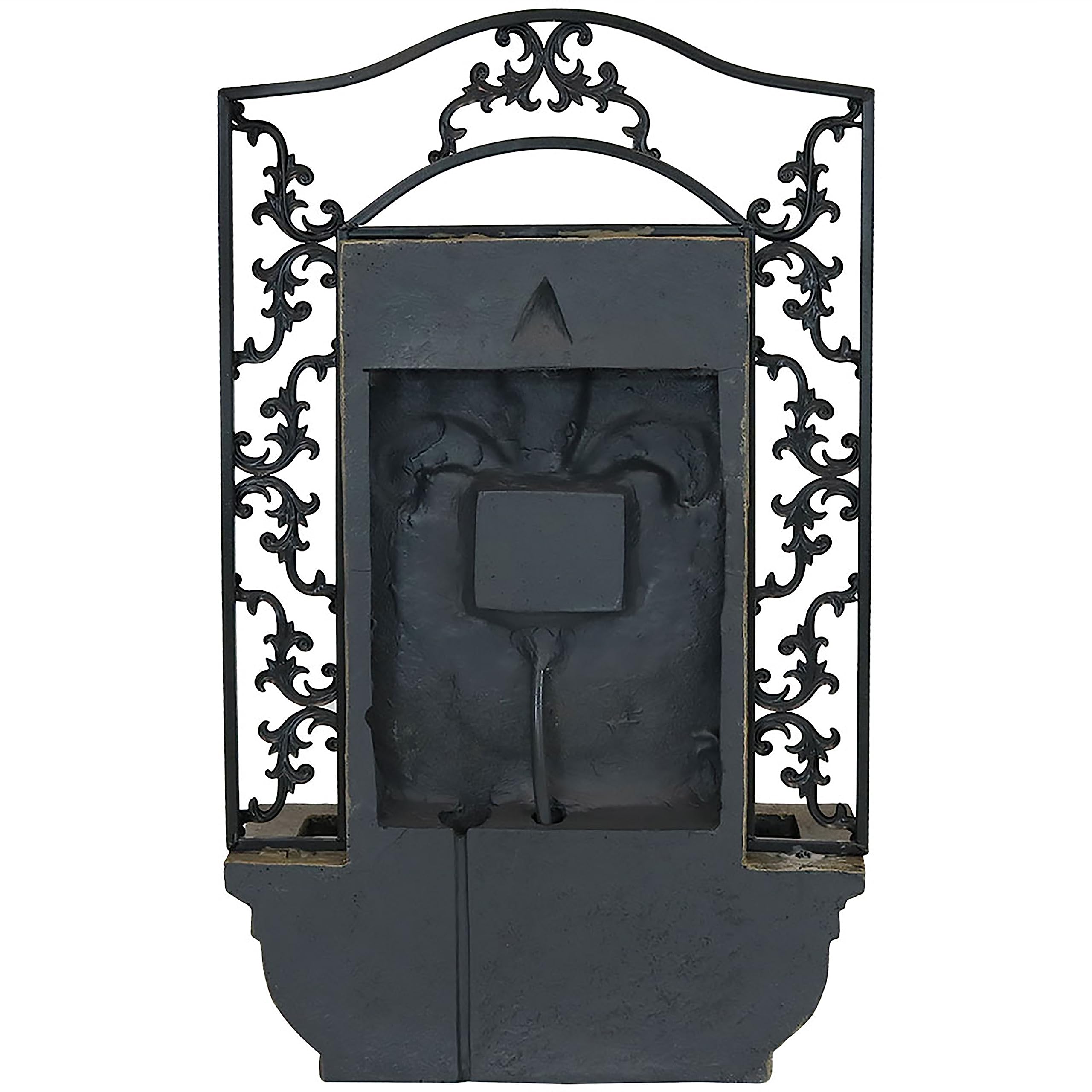 Lily 33-Inch Polystone Outdoor Wall Water Fountain - Electric Submersible Pump