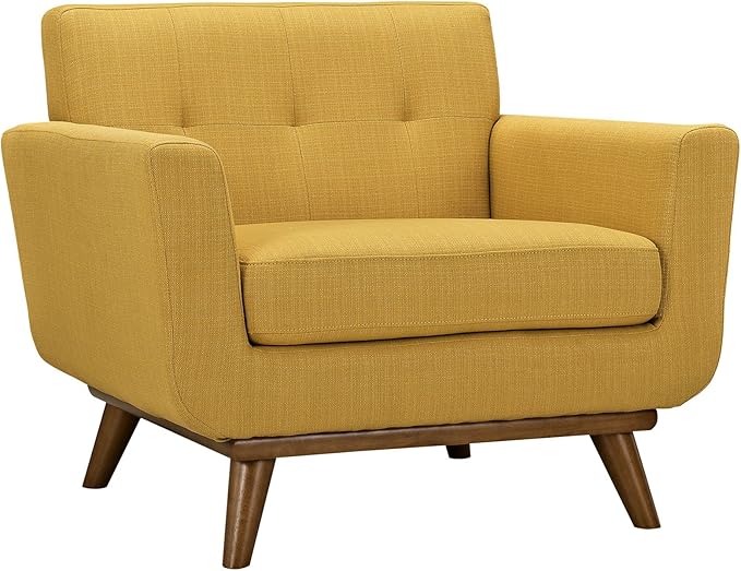 Engage Mid-Century Modern Upholstered Fabric Loveseat in Azure