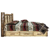 Glacier Country Collection King Bed Platform, (U.S. Standard), Stain & Clear Lacquer Finish