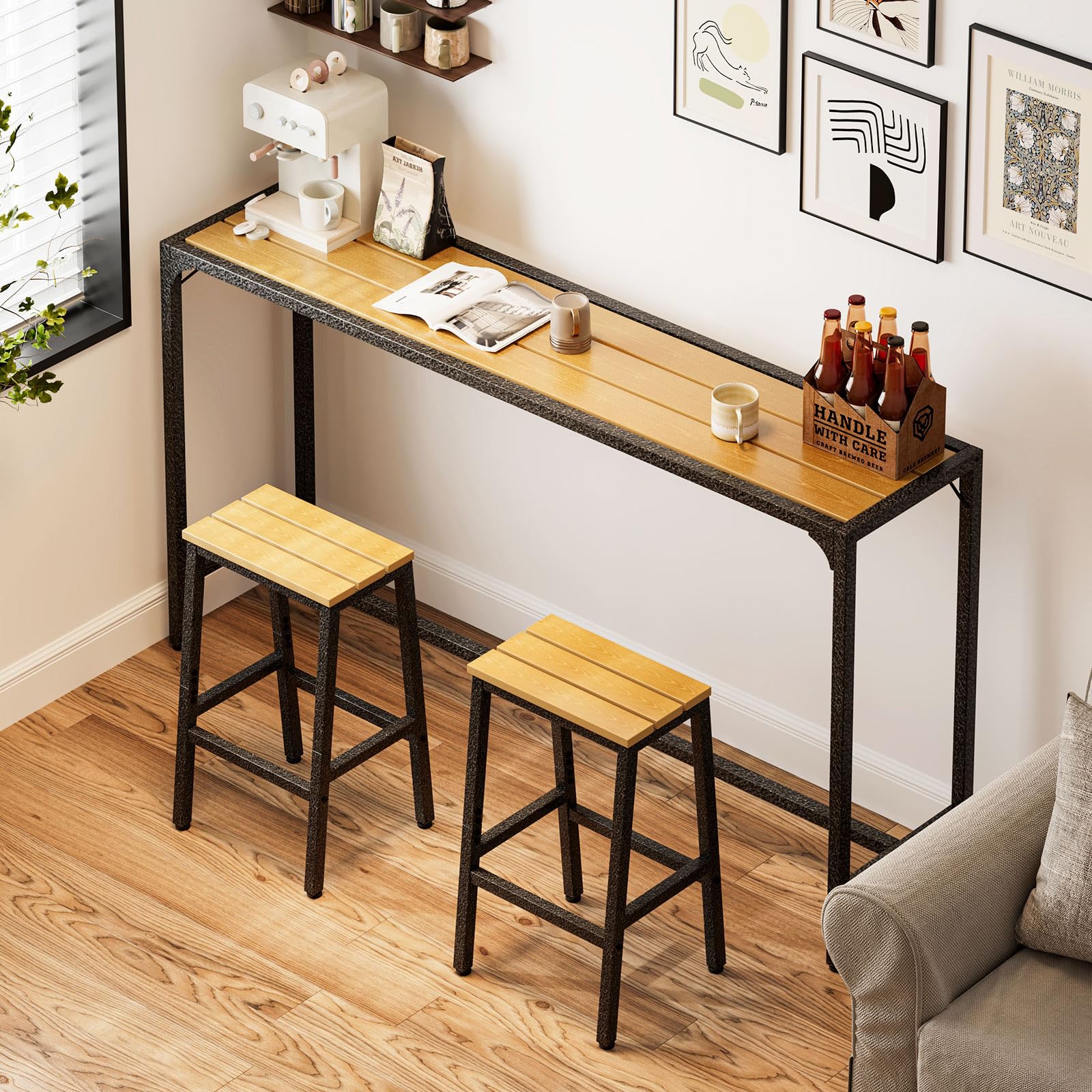26 Inch Outdoor Bar Stools Set of 2, Patio Counter Height Stools