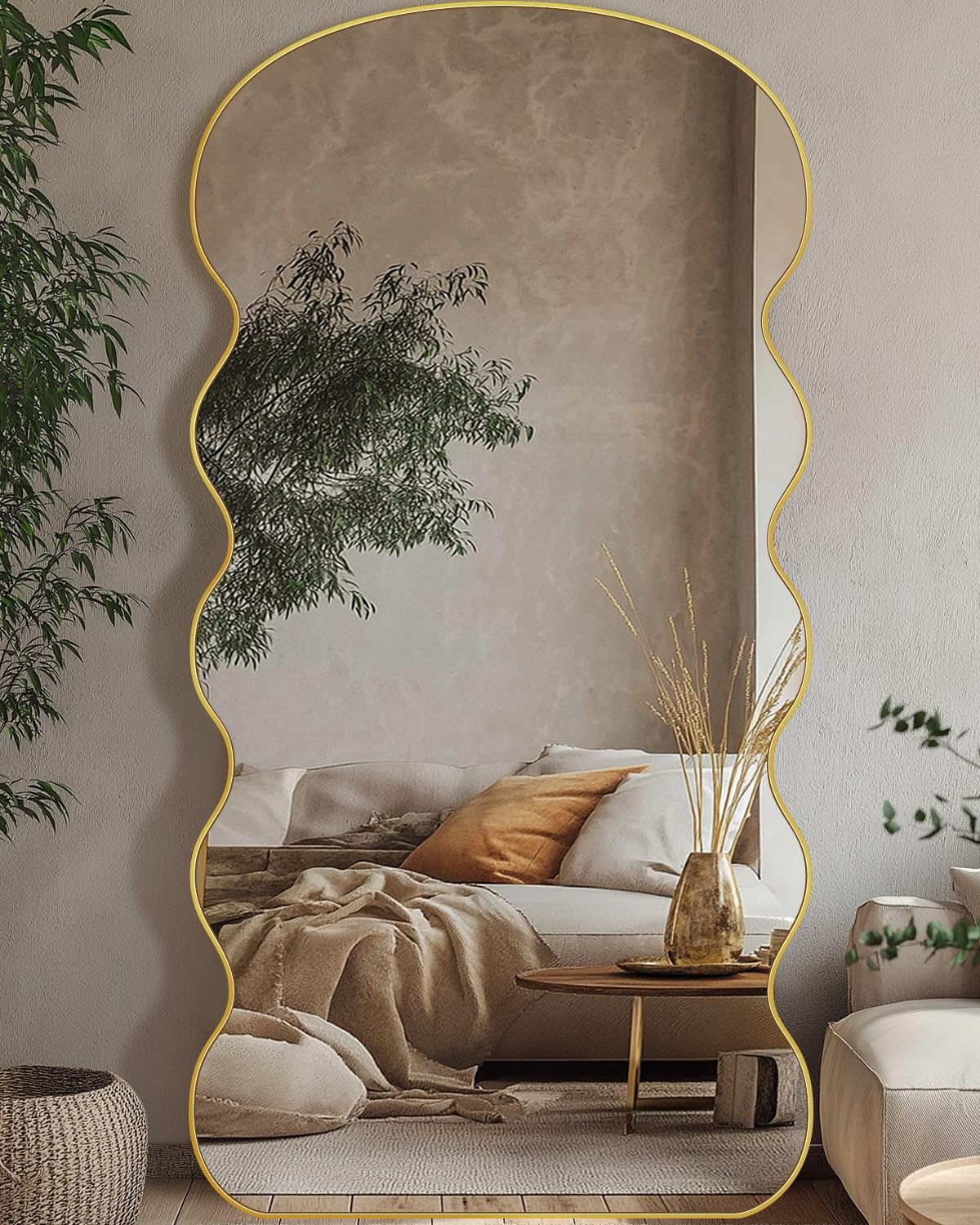 Arched Full Length Mirror, 76"x34" Floor Mirror Freestanding, Floor Standing Mirror Full
