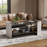 Coffee Table with Storage Shelf, Rectangle Wood Center Table, Modern Simple Coffee