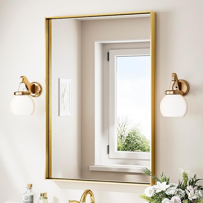 Black Bathroom Mirror  Rectangular Wall Mirror