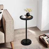 Drink Table, Carved Table Top Martini Table, Small Side Table