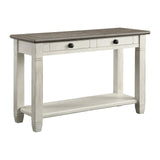 Lilith Two Tone Wood 2-Drawer Sofa Table, 48" x 18", Rosy brown/Antique White