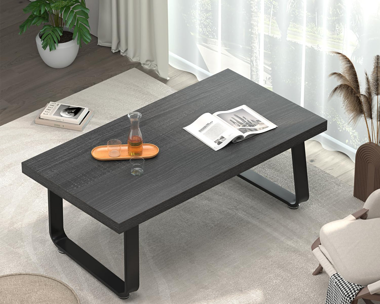 Coffee Table, Industrial Wooden Coffee Table, Modern Minimalist Rectangular Center Table