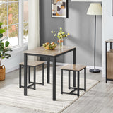 3 Piece Dining Table Set - Kitchen Table & Chair Sets for 2 - Compact Table w/ 2 Stools