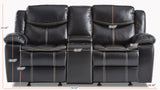 Bastrop Double Glider Reclining Loveseat (Manual), Black