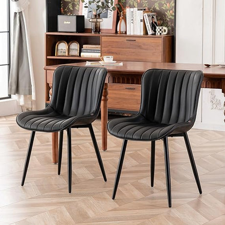 Dining Chairs Set of 2 Faux Leather Upholstered Kitchen Dining Room Chair