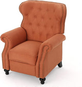 Waldo Tufted Wingback Recliner Chair(Warm Stone).