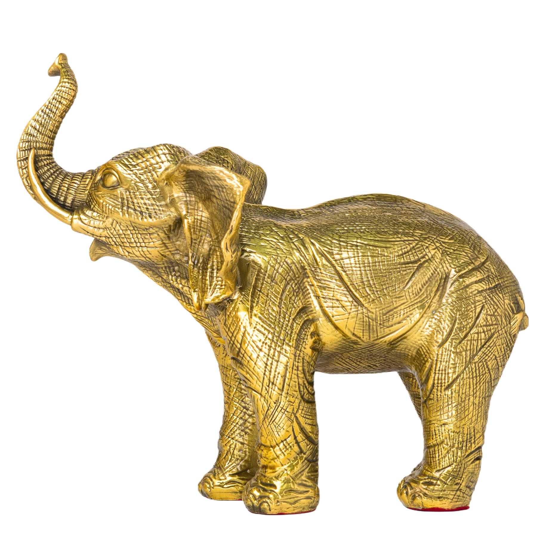 Golden Bronze Elephant Statue and Sculpture - 100% Brass Elephant Figurine