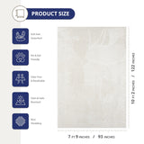 Zen Cream Area Rug 8x10 - Neutral Brush Stroke Design