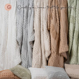 EVERGRACE King Size Comforter Set 7 Pieces Bed in a Bag for College Dorm, Beige Tufted Shabby Chic Boho Comforter and Sheet Set with Pom Pom Textured, Soft Fluffy Farmhouse Complete Bedding Set