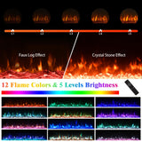 94.5" Fireplace TV Stand with LED Lighting & Charging Station