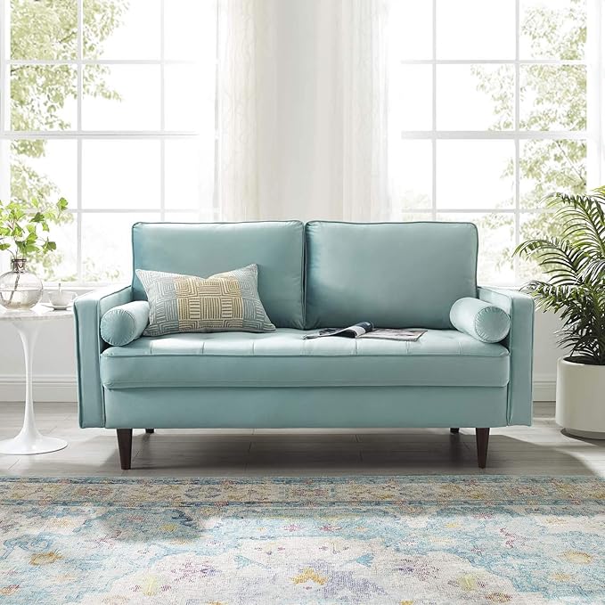 Valour Performance Velvet Loveseat, Pink Valour Performance Velvet Loveseat