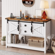 46'' Farmhouse Entryway Table with Storage, Narrow Console Table with 2 Drawer