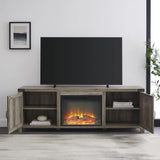 Sayer Modern Farmhouse Barn Door Fireplace Stand for TVs up to 80 Inches, 70 Inch,