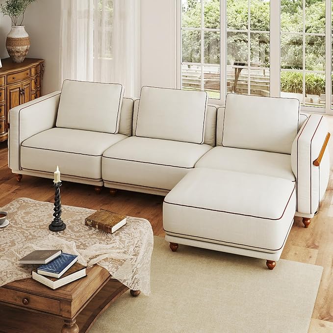 Modular Sectional Sofa,157.5" Luxury Cloud Sofa Sets with Ottoman