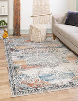 Nyla Collection Smile Area Rug - 10' x 14' Salmon Pink & Black