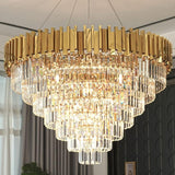 Modern Crystal Chandelier Plated Gold Chandeliers for Dining Living Room Entryway