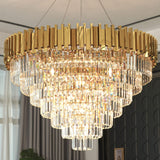 Modern Crystal Chandelier, Round Crystal Raindrop Chandelier Lighting, Contemporary