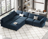 Modular Sectional Sofa with Storage Chaises Sectional Sleeper Sofa Couch 8 Seat Sectional