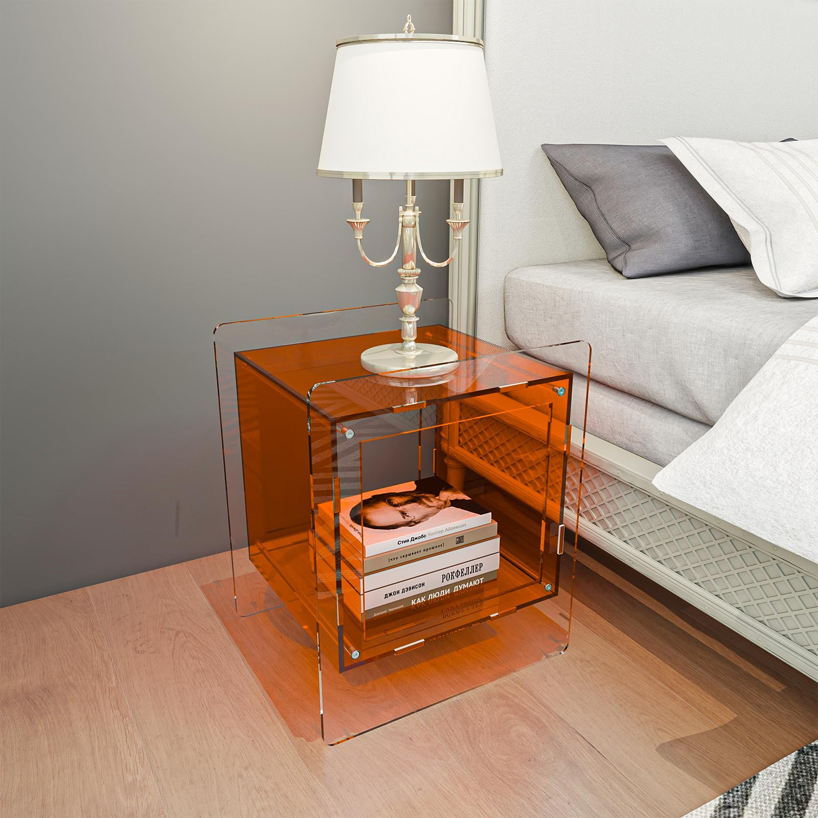 Acrylic Nightstand Orange Acrylic Side Table Night Stands