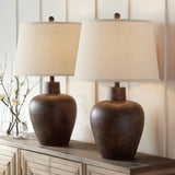 Farmhouse Table Lamps Set of 2 - 27" Rustic Southwestern Cottage Bedside Lamps