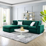 Commix Down-Filled Overstuffed Performance Velvet 4-Piece Sectional