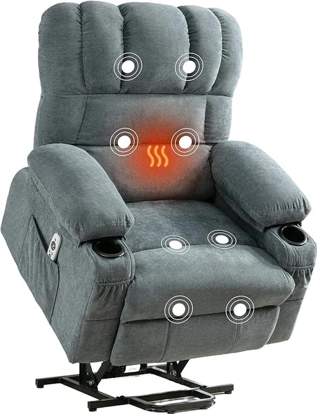 Power Lift Recliner Chair with Heat & Massage – Adjustable Reclining & Lifting for Seniors