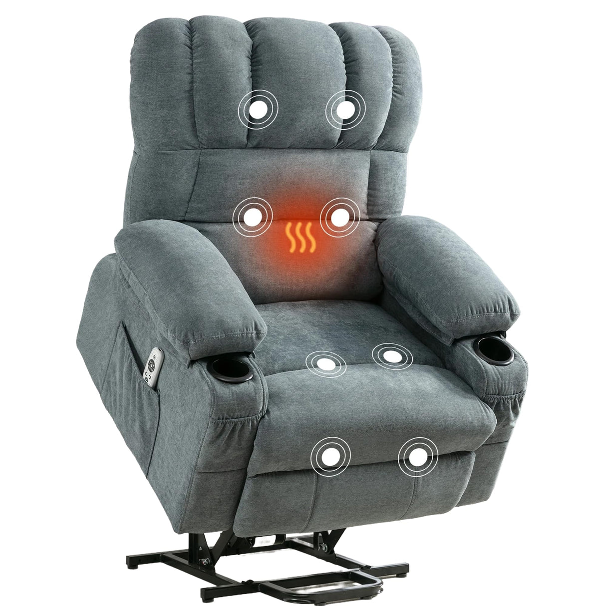 Power Lift Recliner Chair with Heat & Massage – Adjustable Reclining & Lifting for Seniors