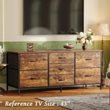 Dresser with 7 Drawers, 47 Inch Dresser TV Stand for 43, 50, 55 Inch TV