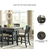 Tyler Creek Farmhouse Counter Height Dining Table with Wine Rack