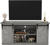 TV Stand for 65 Inch TV, Entertainment Center with Storage Cabinets and Sliding Barn