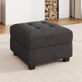 Multi-Function Storage Ottoman Bench, Velvet Foot Rest with High-Density Foam