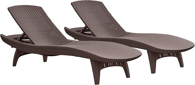 Set of 2 Pacific Sun Lounge Chair Outdoor Chaise Pool Chairs