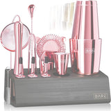 Mixology Bartender Kit Bar Set | 14-Piece Cocktail Shaker Set | Martini Barware Mixing Tools for Home Bartending | Incl. 35 Recipe Cards | Gift Set (28oz Boston Shaker, Jet Black/Black)