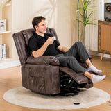 Power Lift Recliner for Elderly, Lift Chair with Heat and Massage, PU Recliner Sofa