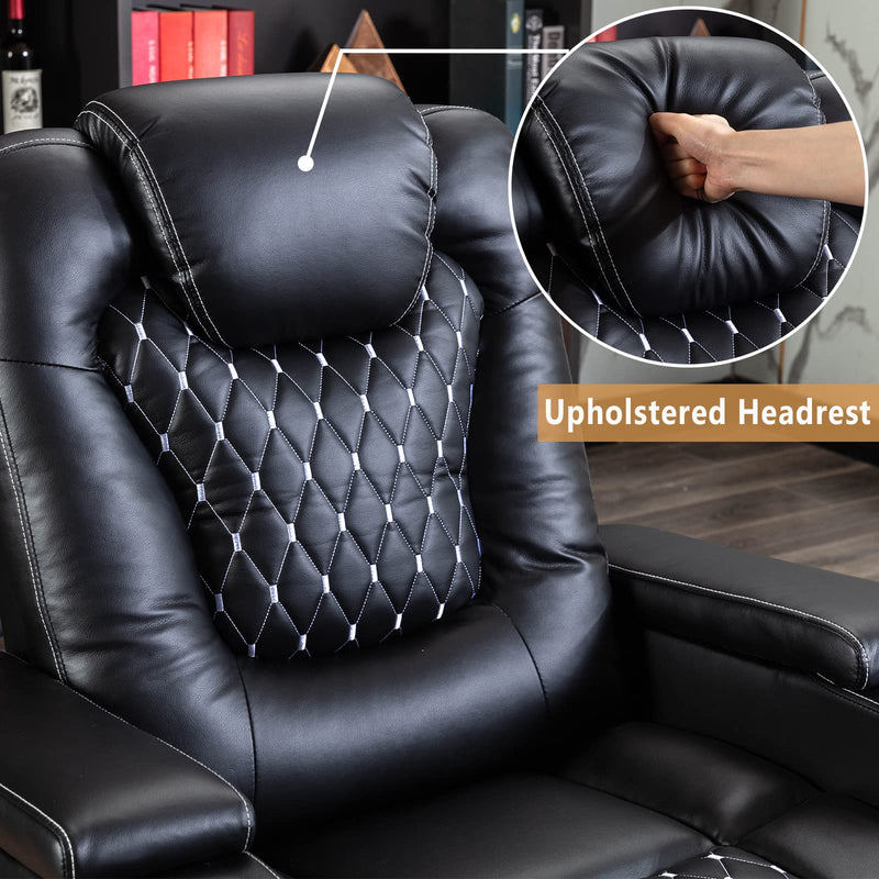USB Ports and Cup Holders - Overstuffed Electric Home Theater Seating