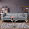 Chesterfield Loveseat, Modern 2 Seater Accent Sofa Velvet Couch with Square Arms