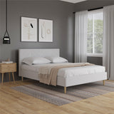 DHP Andrea Tufted Upholstered Platform Bed, Queen, Gray Linen