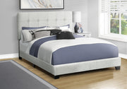 I 5801Q Bed, Queen Size, Upholstered, Frame Only, Bedroom, Light Grey Boucle