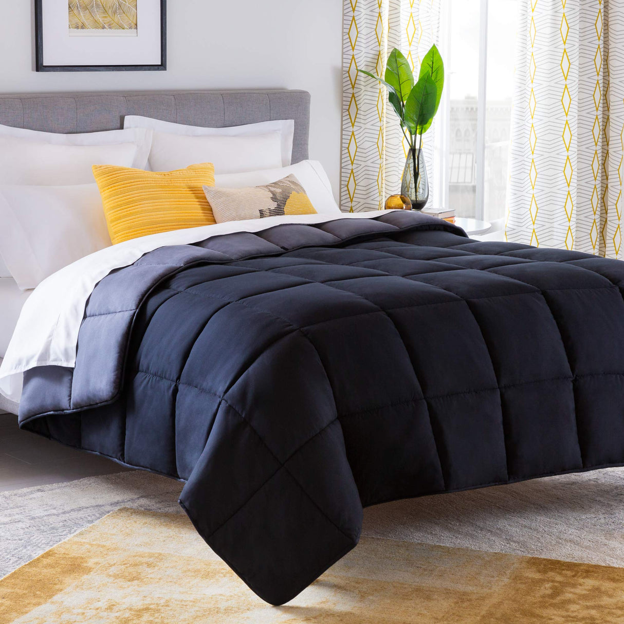 Reversible Down Alternative Comforter and Duvet Insert - All-Season Comforter