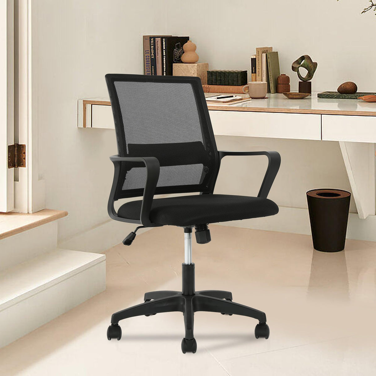 Office Chair Computer Chair Ergonomic Mesh Chair Mid-Back Home Office Swivel Chair