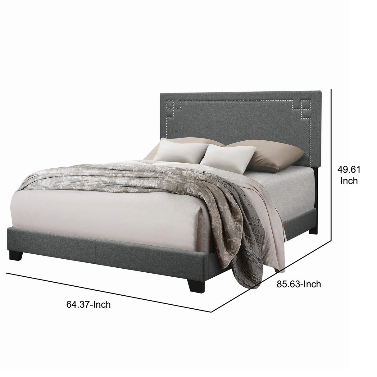 Acme Ishiko II Queen Bed in Gray Fabric