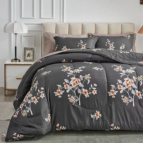 7 Pieces Bed in a Bag Queen Comforter Set with Sheets