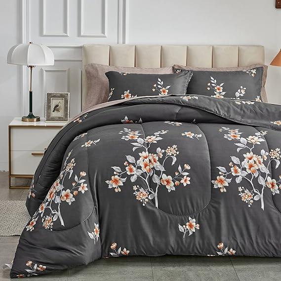 7 Pieces Bed in a Bag Queen Comforter Set with Sheets